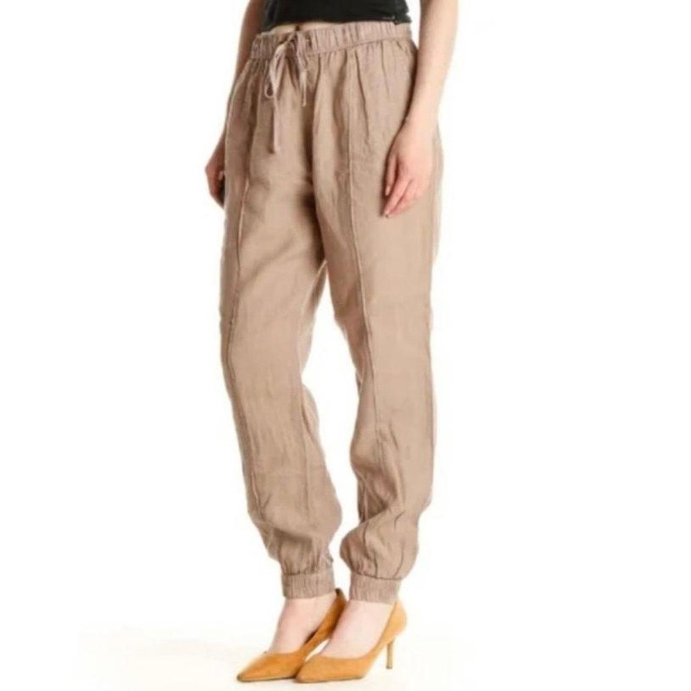 H by Halston Jogger 100% Linen Pull On Elastic Waist Pants size S